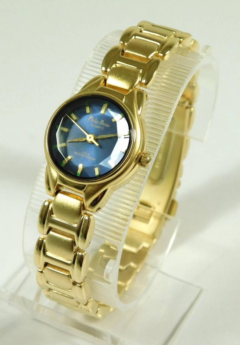 Arbeiten Damen Philipp Persio Facettiertes Glas Blaues Zifferblatt Top Quarz Armbanduhr | 17686 Arbeiten Damen Philipp Persio Facettiertes Glas Blaues Zifferblatt Top Quarz Armbanduhr | 17686 von Kazeran