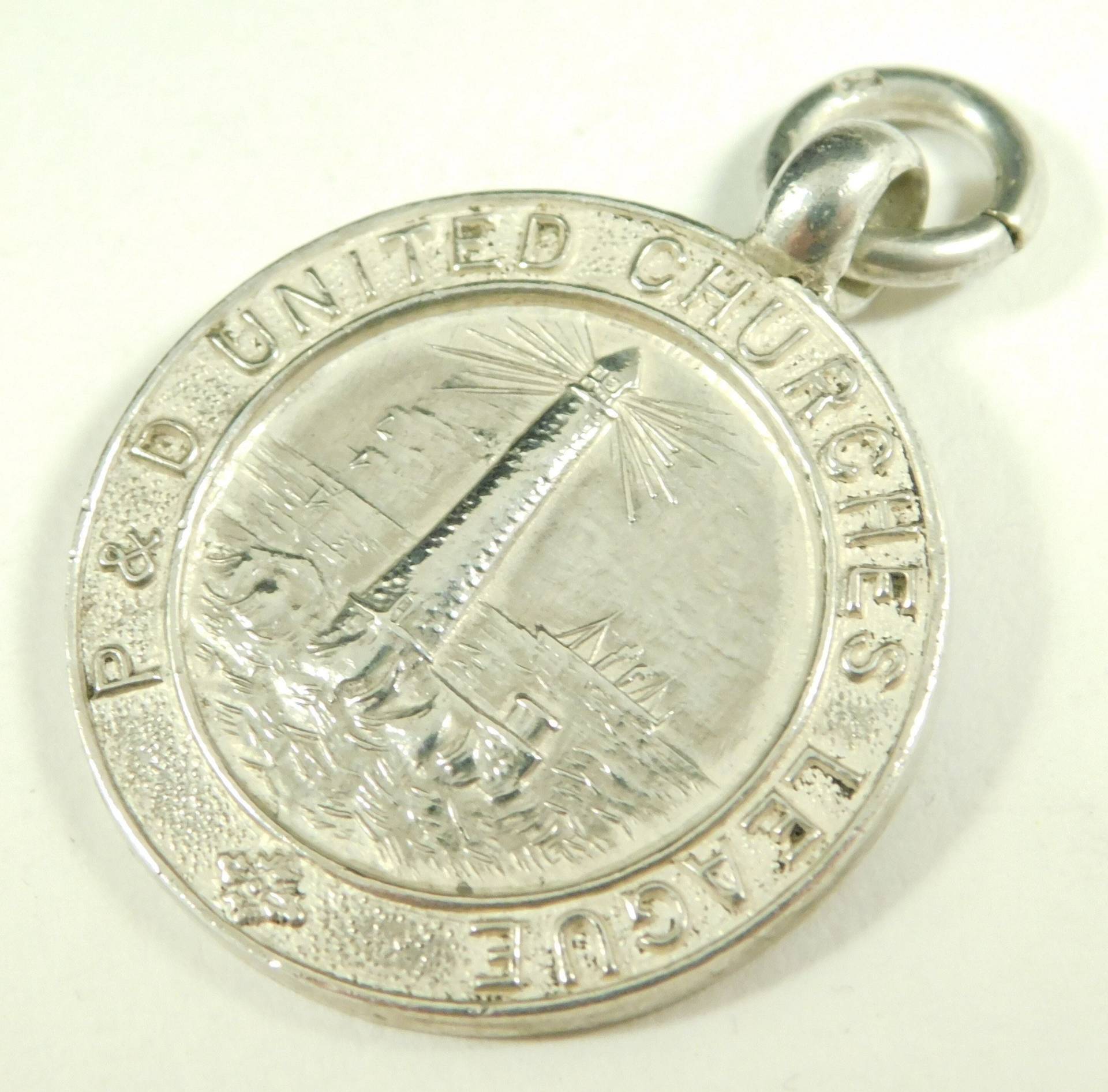 Vintage Bildliche Massiv Silber Fob Oder Medaille Plymouth Devon Vereinigte Kirchen Blank | 15764 Vintage Bildliche Massiv Silber Fob Oder Medaille Plymouth Devon Vereinigte Kirchen Blank | 15764 von Kazeran