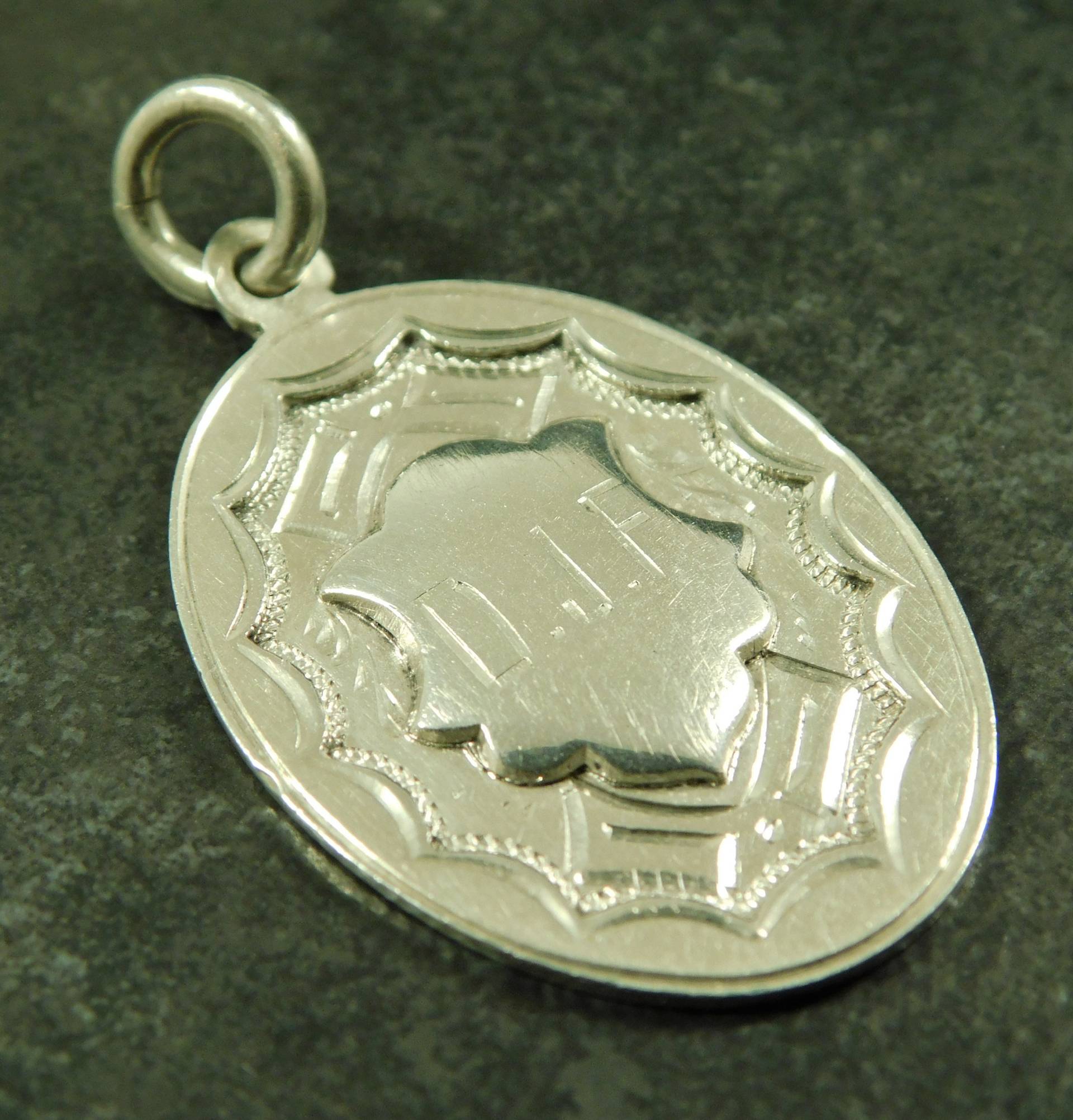 Vintage Massiv Silber Oval Taschenuhr Fob Medaille 1929 Von H Bushell | 15597 Vintage Massiv Silber Oval Taschenuhr Fob Medaille 1929 Von H Bushell | 15597 von Kazeran