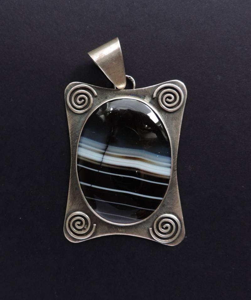 Silber-Anhänger, Onyx, Silberkette, Geschenk Für Sie, Handgefertigt Silber-Anhänger, Onyx, Silberkette, Geschenk Für Sie, Handgefertigt von Kaziar