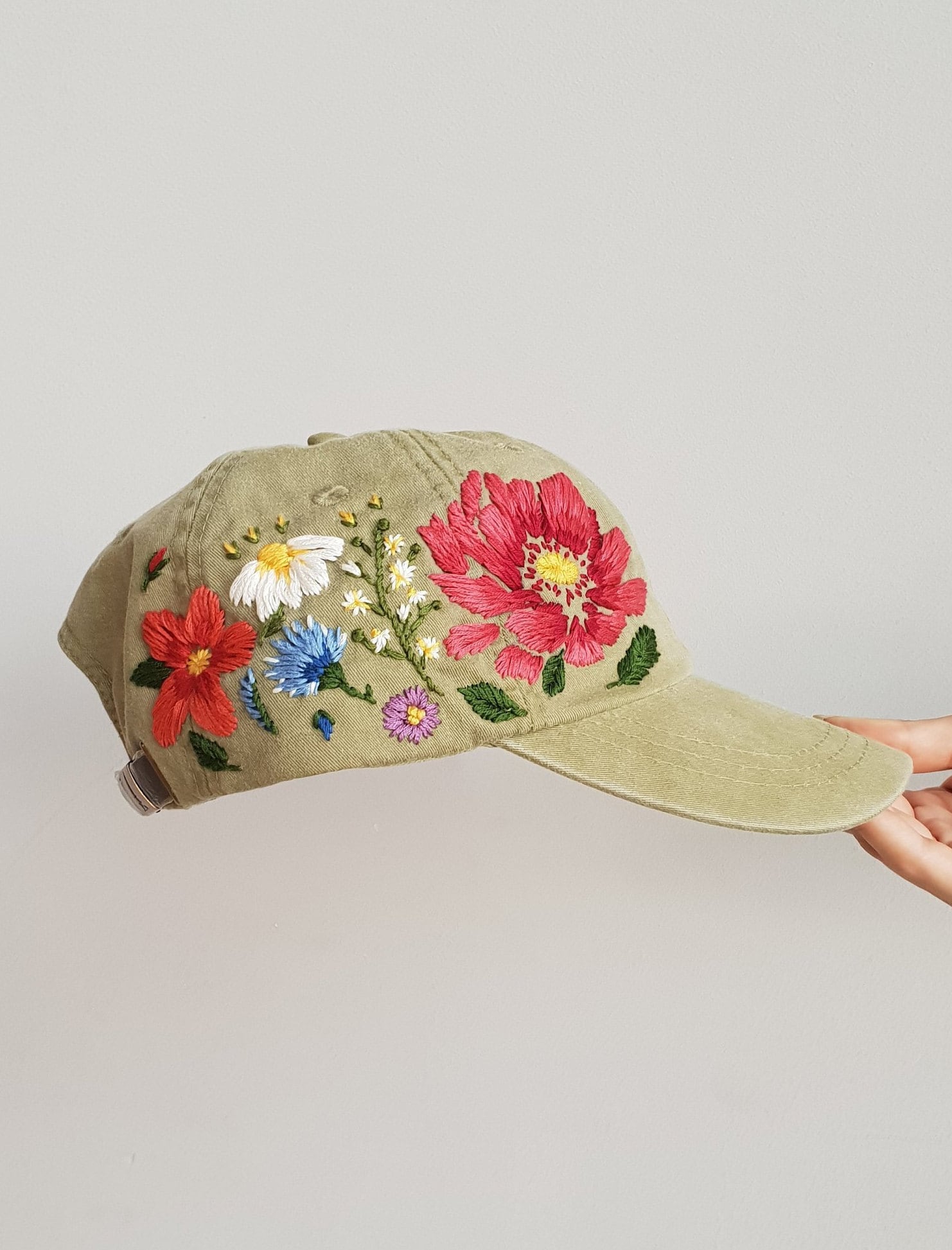 Personalisieren Geschenk, Baseball Frauen Mütze, Von Hand Bestickt Hut, Bestickte Blumenmütze, Stickerei Blumenstickerei, Benutzerdefinierte von KazkovaEmbroidery