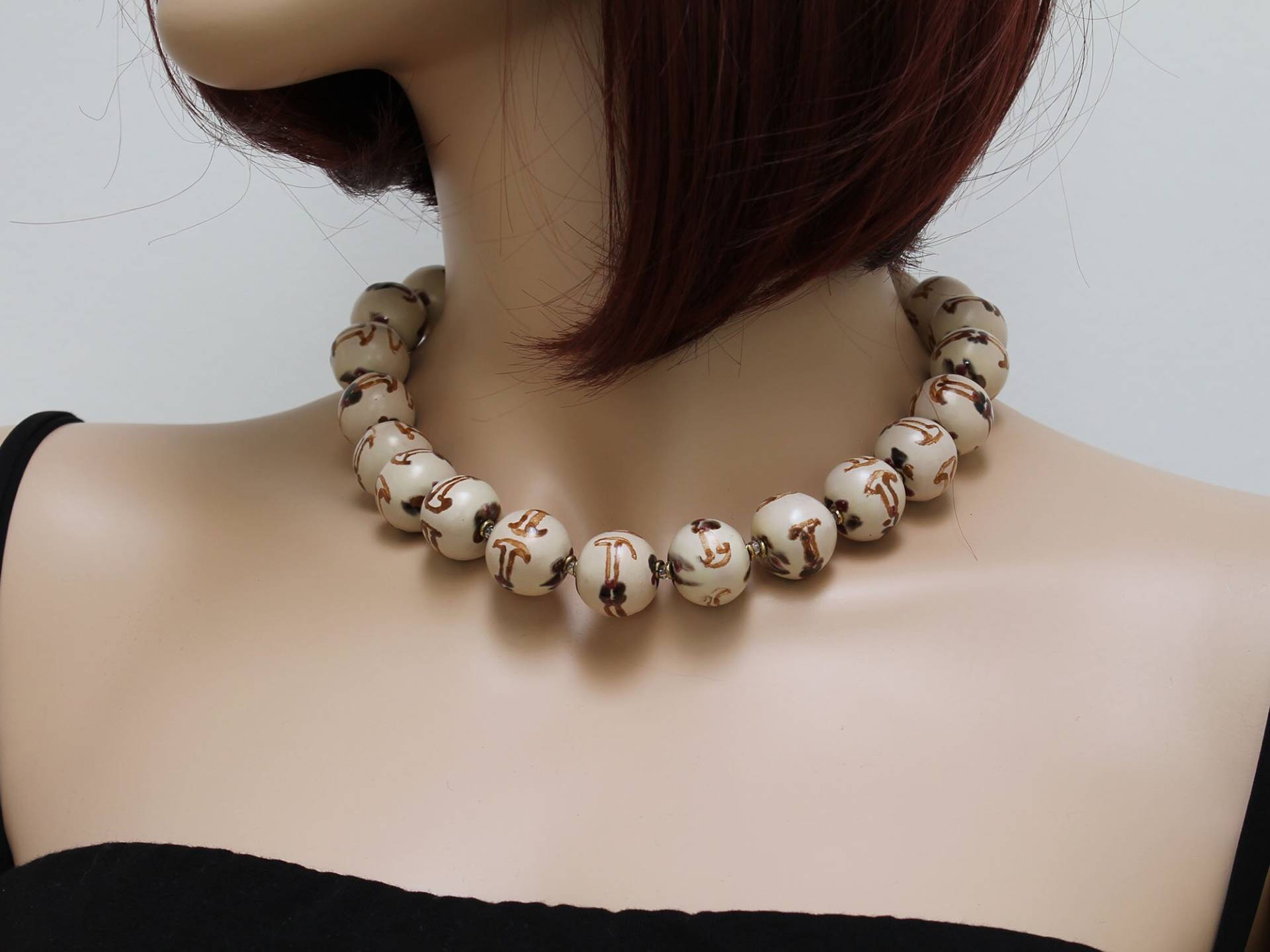 Filigran Handbemalte Keramikkette, Keramikschmuck Aus Kenia, Moderner Schmuck, Tragbar Zu Jedem Anlass, Edel Und Schlicht, Kuki Flower Filigran Handbemalte Keramikkette, Keramikschmuck Aus Kenia, Moderner Schmuck, Tragbar Zu Jedem Anlass, Edel Und Schlicht, Kuki Flower von KazuriStore