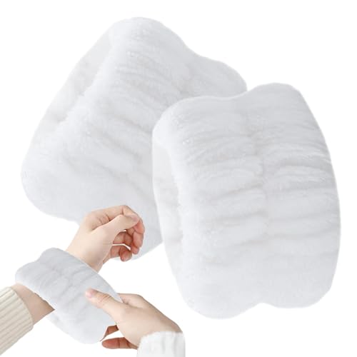 Gesichtswascharmbänder – 2 Korallen-Fleece-Spa-Armbänder, saugfähig, Waschband, Gesichtswascharmband, Spa-Armbänder, Handgelenktücher zum Waschen des Gesichts, Haargummis für Frauen, Yoga, Frauen, 30 von Kbnuetyg