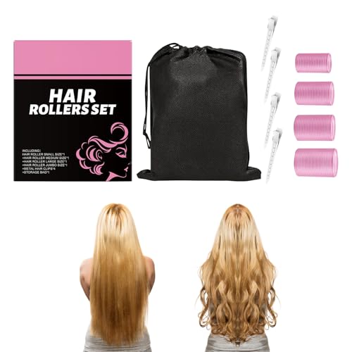 Lockenwickler Für Haare,Selbstklebende Haarwickel - Kältelocken Mit Clips Für Frauen Dickes Feines Dünnes Langes Mittleres Volumen Pony Reisen von Kbnuetyg