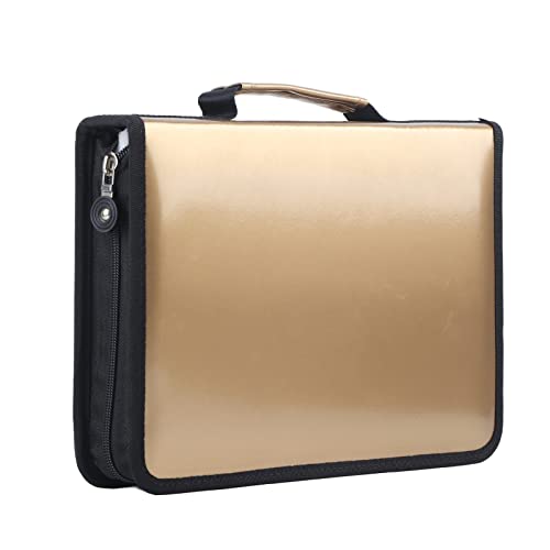 Kcabrtet 150 Fächer, Farbiges Federmäppchen, Deluxe-PU-Lederstoff, Großes Fassungsvermögen, Gelstifte, Aquarellstifte, Halter, Organizer-Tasche Mit Reißverschluss, Griff(Gold) von Kcabrtet