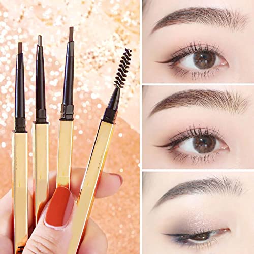 Kcabrtet Augenbrauenstift, Wasserdicht, Kleiner Goldbarren, Kleines Dreieck, Professioneller Microblading-Augenbrauen-Make-up-Stift Für Make-up(Grau) von Kcabrtet