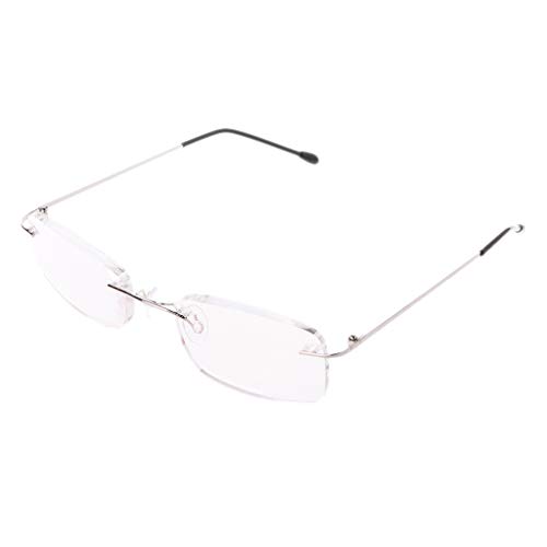 Kcibyvx Herren Titanlegierung Rahmenlose Lesebrille Faltbrille Presbyopia Eyewear Diopter 1.0 1.5 2.0 2.5 3.0 3.5 von Kcibyvx