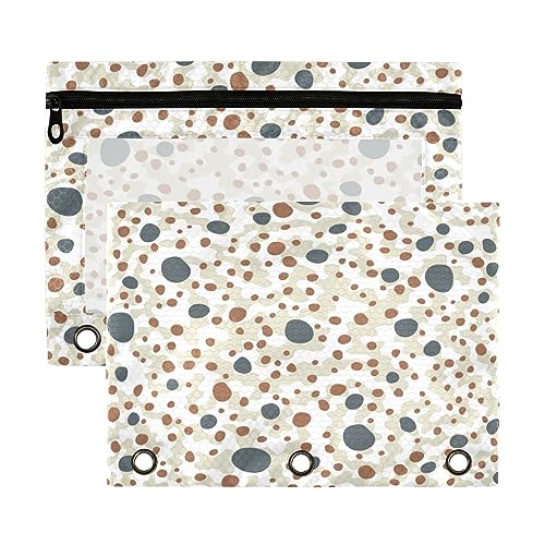 Kcldeci 2 Pack Pencil Pouch for 3 Ring Binder, Mini Camo Polka Dots Binder Pencil Pouch Pencil Case Pencil Bag Pouch Bulk for Home, Office, School Supplies, Mehrfarbig, 9.8*7*0.1inch/ 25*18*0.5cm von Kcldeci