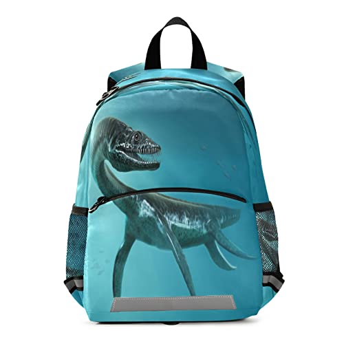 Kcldeci 3d Plesiosaurus Kinder Rucksack mit Sicherheitsleine, Ozean Meer Anti-Verlust Kinder Kleinkind Vorschulrucksack für Jungen Mädchen Baby, mehrfarbig, Small von Kcldeci