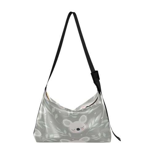 Kcldeci Allzweck-Sporttasche, Tragetasche, niedlicher Koala-Kopf und Blätter, Sporttaschen, Bauchtaschen, Handtaschen, Crossbody-Taschen, mehrfarbig, Einheitsgröße von Kcldeci