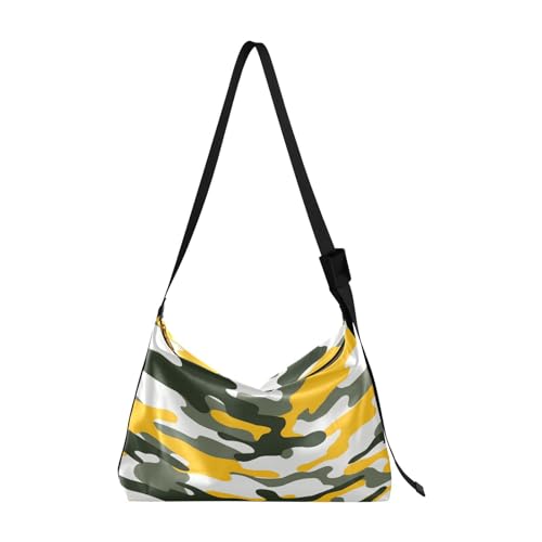 Kcldeci Allzweck-Sporttaschen, Tragetaschen, modern, gelb, Militär, Camouflage, Sporttaschen, Bauchtaschen, Handtaschen, Crossbody-Taschen, mehrfarbig, Einheitsgröße von Kcldeci