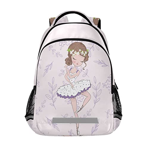 Kcldeci Ballettmädchen Vorschulrucksack Ballerina mit Blumen Kindergarten Little Kid Kleinkind Schulrucksäcke Büchertasche für Jungen und Mädchen mit Brustgurt von Kcldeci