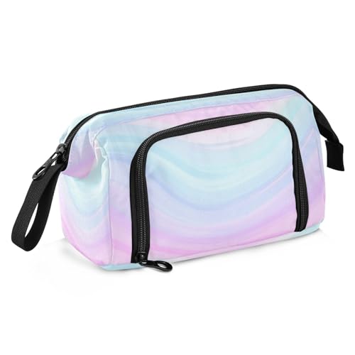 Kcldeci Federmäppchen, Marmor-Textur, Federmäppchen, Organizer, Schreibwaren-Tasche mit Griff für Büro, Organizer, ästhetische Federmäppchen von Kcldeci