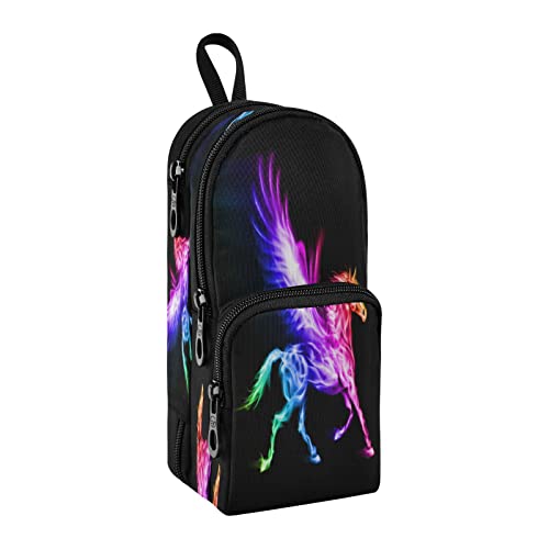 Kcldeci Federmäppchen Stifthalter Stifttasche Fire Pegasus Make-up Kosmetiktasche Tasche Büro Aufbewahrung Organizer für Frauen Männer von Kcldeci