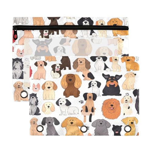 Kcldeci Federmäppchen für 3-Ringbinder, Federmäppchen mit Reißverschluss, transparentes Federmäppchen für Büro, Schreibwaren, Schule, Organizer von Kcldeci