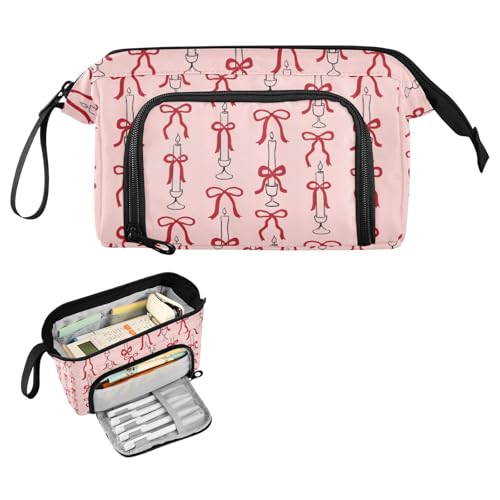 Kcldeci Federmäppchen mit Kerzen und Schleifen für Jungen und Mädchen, großes Federmäppchen für Erwachsene, mit Reißverschluss, Teenager, große Aufbewahrung, Stiftebox für Schule, Büro, Mehrfarbig Kcldeci Federmäppchen mit Kerzen und Schleifen für Jungen und Mädchen, großes Federmäppchen für Erwachsene, mit Reißverschluss, Teenager, große Aufbewahrung, Stiftebox für Schule, Büro, Mehrfarbig von Kcldeci