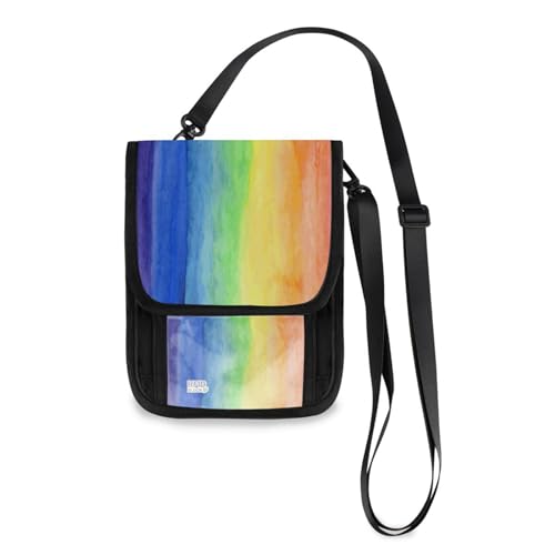 Kcldeci Reisebrieftasche, Geldbörse, Handytasche, Crossbody-Tasche, Aquarellfarben, Regenbogenfarben, Farbspektrum, Reisepasshülle für Damen und Herren, mehrfarbig, Einheitsgröße, Casual von Kcldeci