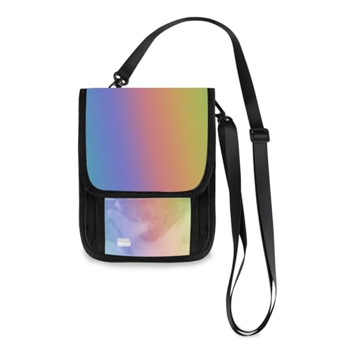 Kcldeci Reisebrieftasche, Geldbörse, Handytasche, Crossbody-Tasche, Regenbogenfarben, 1 Reise-Halstasche, Reisepasshülle für Damen und Herren, mehrfarbig, Einheitsgröße, Casual von Kcldeci