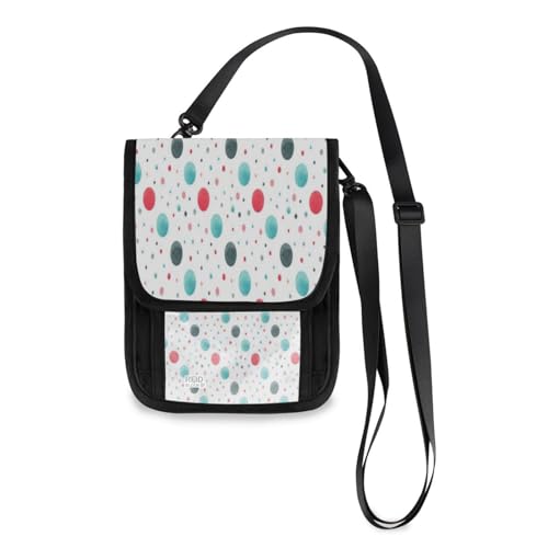 Kcldeci Reisebrieftasche, Geldbörse, Handytasche, Crossbody-Tasche, gepunktet, bunt, Reisepasshülle für Damen und Herren, mehrfarbig, Einheitsgröße, Casual von Kcldeci