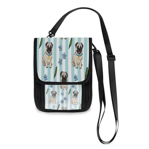 Kcldeci Reisebrieftasche, Geldbörse, Handytasche, Crossbody-Tasche, niedlicher Cartoon, französische Bulldogge, Reisepasshülle für Damen und Herren, mehrfarbig, Einheitsgröße, Casual von Kcldeci