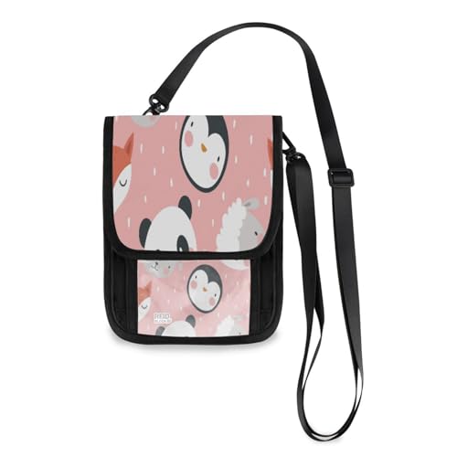 Kcldeci Reisebrieftaschen, Geldbörsen, Handytaschen, Crossbody-Taschen, Pandabär, Fuchs, Schaf, Pinguin, Reise-Halter, Reisepasshülle für Damen und Herren, mehrfarbig, Einheitsgröße, Casual von Kcldeci