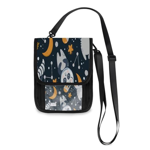 Kcldeci Reisebrieftaschen, Geldbörsen, Handytaschen, Crossbody-Taschen, niedliche Astronauten, Waschbär, Tiger, Panda, Reise-Halter, Reisepasshalter für Damen und Herren, mehrfarbig, Einheitsgröße, von Kcldeci