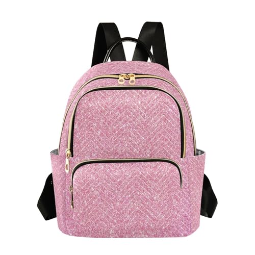 Kcldeci Rucksack für Damen, rosa Glitzer, lässig, Umhängetasche, kleiner Rucksack, Größe S, mehrfarbig, 36 von Kcldeci