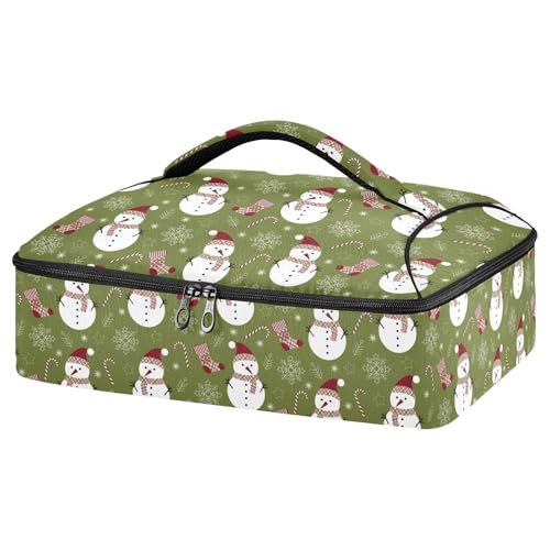 Kcldeci Thermo-Lebensmittel-Transportbox mit Schneeflocken-Motiv "Merry Christmas", isoliert, für heiße oder kalte Speisen, isolierte Tragetasche für Potluck Cookouts, Partys, Picknick, Lasagne von Kcldeci