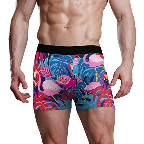 Kcldeci Tropischer rosa Flamingo, Herren-Unterwäsche, Boxershorts, Shorts, Trunks, für Herren und Jungen, mehrfarbig, M von Kcldeci