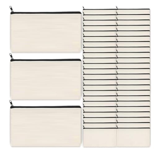 Kcvzitrds Basteltasche aus Segeltuch, Federmäppchen, Make-up-Tasche, Stiftetasche aus Segeltuch, Kosmetiktasche aus Leinen, 45 Stück, einfache Installation von Kcvzitrds