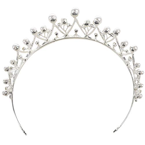 Kcvzitrds Funkelnde Kristall Perle Krone Braut Haar Schmuck für Hochzeit Diademe von Kcvzitrds