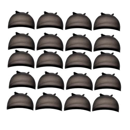 Kcvzitrds HD Perückenkappe, Strumpfkappe, Transparente Perückenkappe, Dünne Nylonkappe, Multifunktional, Praktisch, Langlebig, Schwarz, 20 Stück von Kcvzitrds