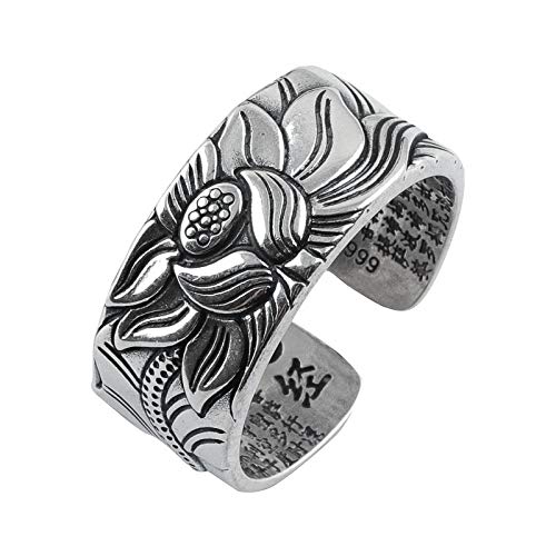 Kcvzitrds S990 Retro Thai Silber Handwerk Herz Schreiben Ring Silber Damen Silber Ring Silber von Kcvzitrds