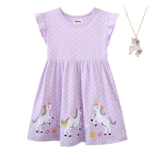 Mädchen Sommer Kleid mit Fluffy Tüll Prinzessin Kleid mit Rundhalsausschnitt von Kdemeng