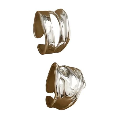 Kdouehg Offener Fingerring Breite Unregelmäßiger Geometrischer Ring Punk Frauen Schmuck Geschenk Versilbert Kdouehg Offener Fingerring Breite Unregelmäßiger Geometrischer Ring Punk Frauen Schmuck Geschenk Versilbert von Kdouehg