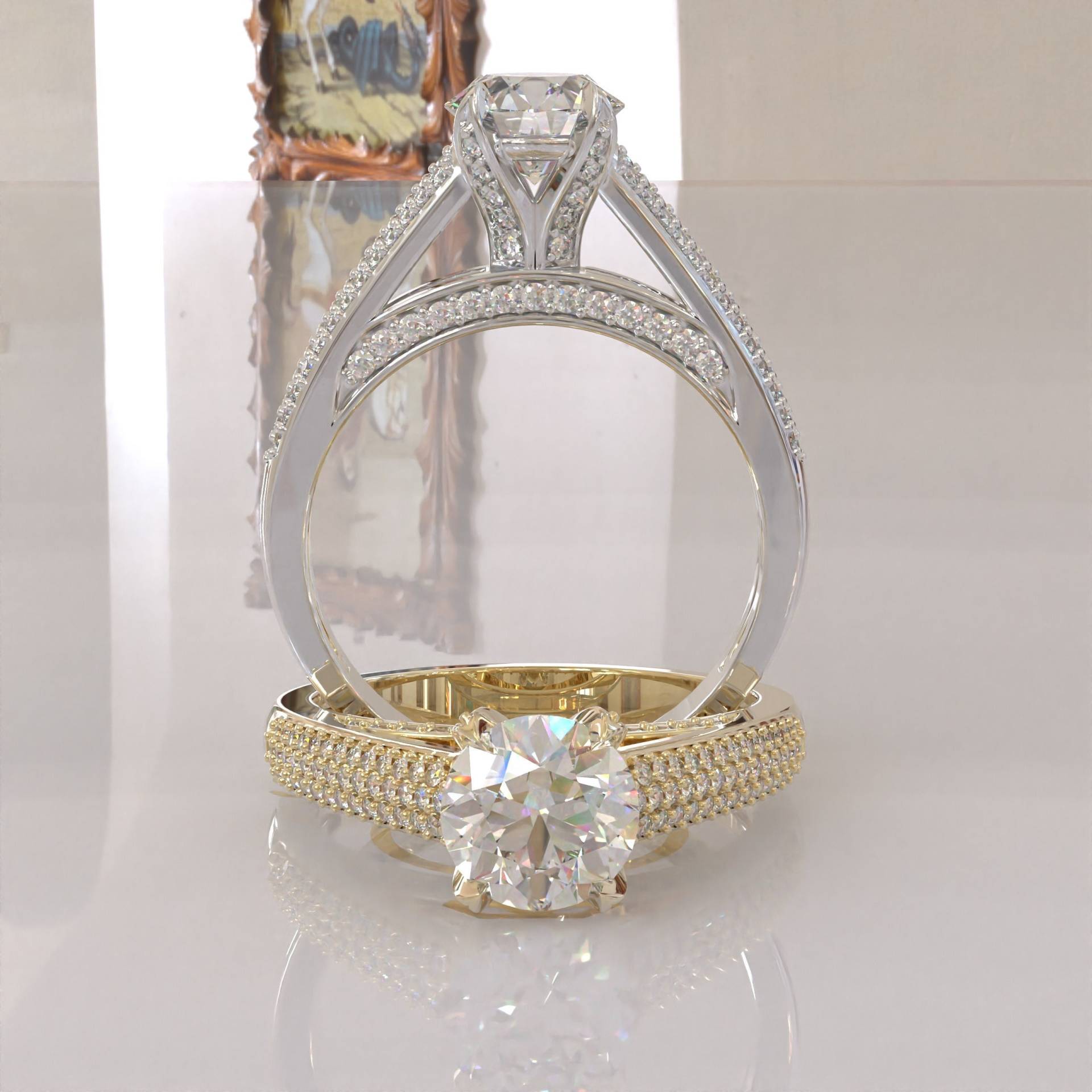 Einzigartiger Moissanit Verlobungsring, Diamanten Auf Zacke, Brautschmuck, Ehering, Farbloser Ring, Vintage Ring Einzigartiger Moissanit Verlobungsring, Diamanten Auf Zacke, Brautschmuck, Ehering, Farbloser Ring, Vintage Ring von Kdrjewels