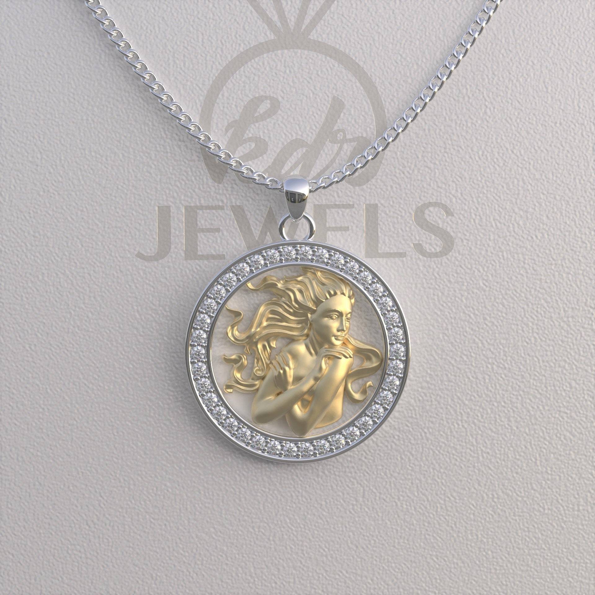 Jungfrau Halskette, Anhänger, Gold Silber Sternzeichen Bestes Geschenk Für Weihnachten von Kdrjewels