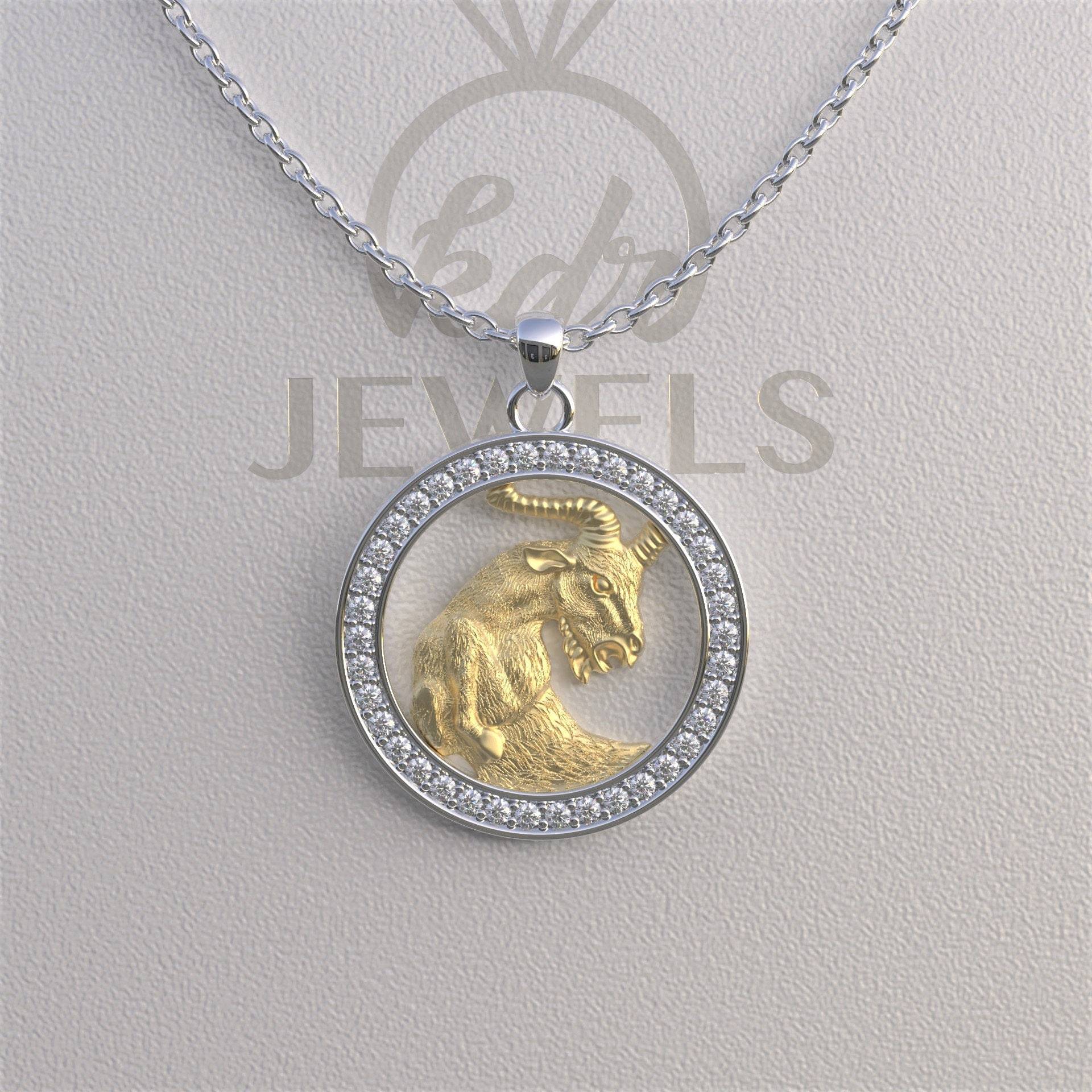 Steinbock Halskette, Anhänger, Gold Silber Sternzeichen Bestes Geschenk Für von Kdrjewels