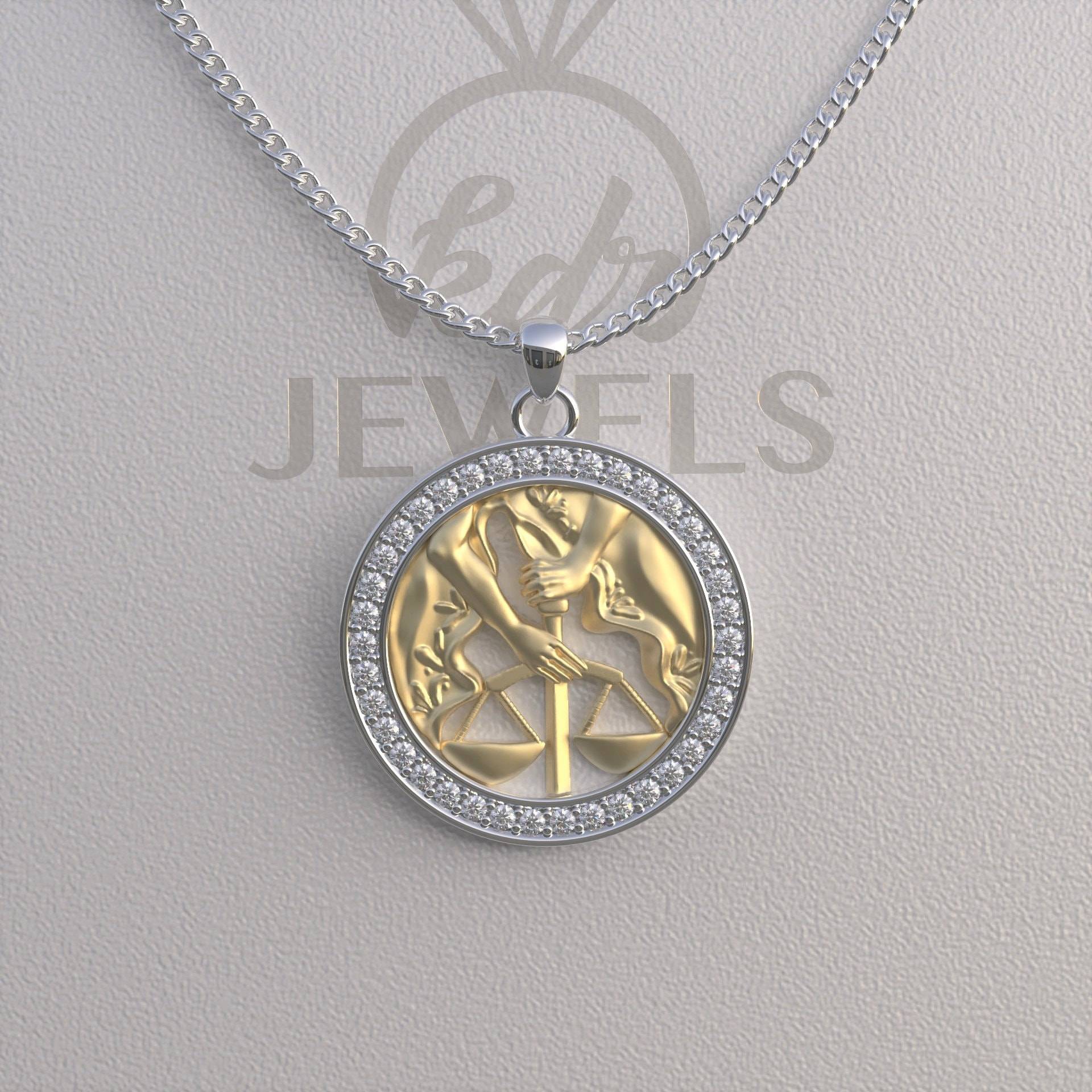 Waage Halskette, Anhänger, Gold Silber Sternzeichen Bestes Geschenk Zu Weihnachten von Kdrjewels