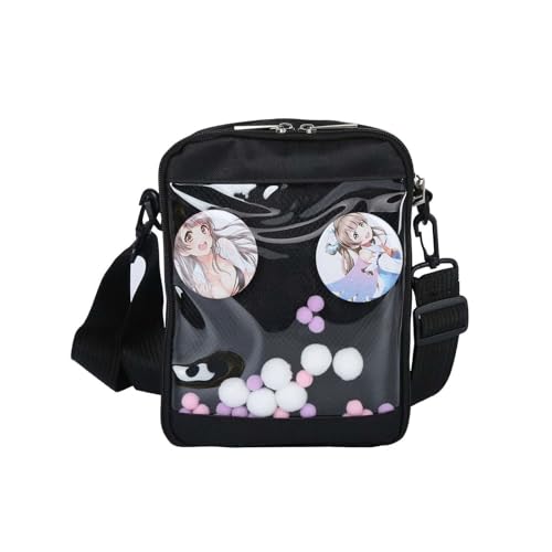 Kawaii Kleine quadratische Tasche ita Bag Pin Display Ita Bag Mode Umhängetasche für Damen, Schwarz, Modern/tailliert Kawaii Kleine quadratische Tasche ita Bag Pin Display Ita Bag Mode Umhängetasche für Damen, Schwarz, Modern/tailliert von KeAiDMon