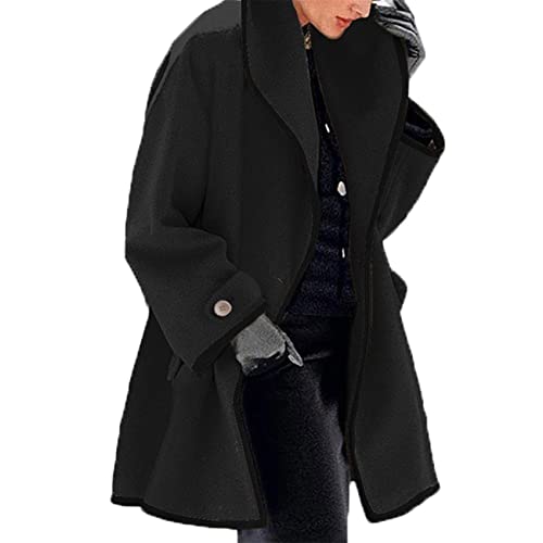 Doublefaced Explosion Style Damenmode Herbst/Winter Langarm Lose Kapuzen Wollmantel Jacke von KeYIlowys