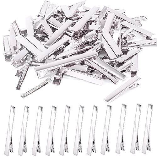 Keadic 200 Stück 3.2 cm Silber Alligator Haarklammern, Haarclips zum Stylen und Schneiden, Abteilklammern Friseur Hair Clips Damen,Metall Haar Bogen, für Styling, Frisur, Friseur und DIY (1.26 Zoll) von Keadic