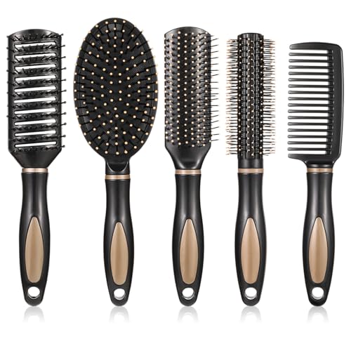 Kecanmater 5 Stück Haarbürste Set, Massage Haarbürsten Entspannungsbürsten Borsten Kamm Mehrere Stile Anti-Statik Hair Brush Rund Kamm Entlüftung Hair Brush für Frauen Männer Reisen Kecanmater 5 Stück Haarbürste Set, Massage Haarbürsten Entspannungsbürsten Borsten Kamm Mehrere Stile Anti-Statik Hair Brush Rund Kamm Entlüftung Hair Brush für Frauen Männer Reisen von Kecanmater