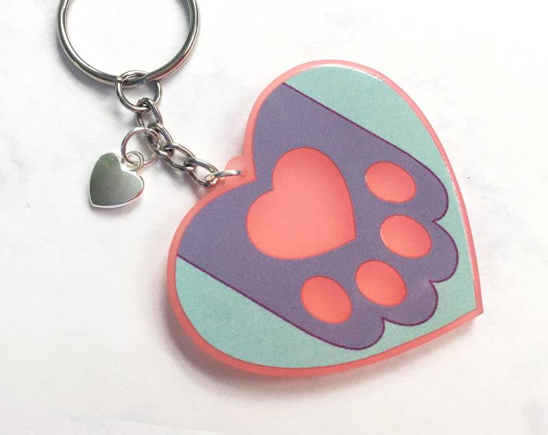 Toebean Liebe Rosa Frosted Acryl Schlüsselanhänger - Grau Version Toebean Liebe Rosa Frosted Acryl Schlüsselanhänger - Grau Version von Kecky