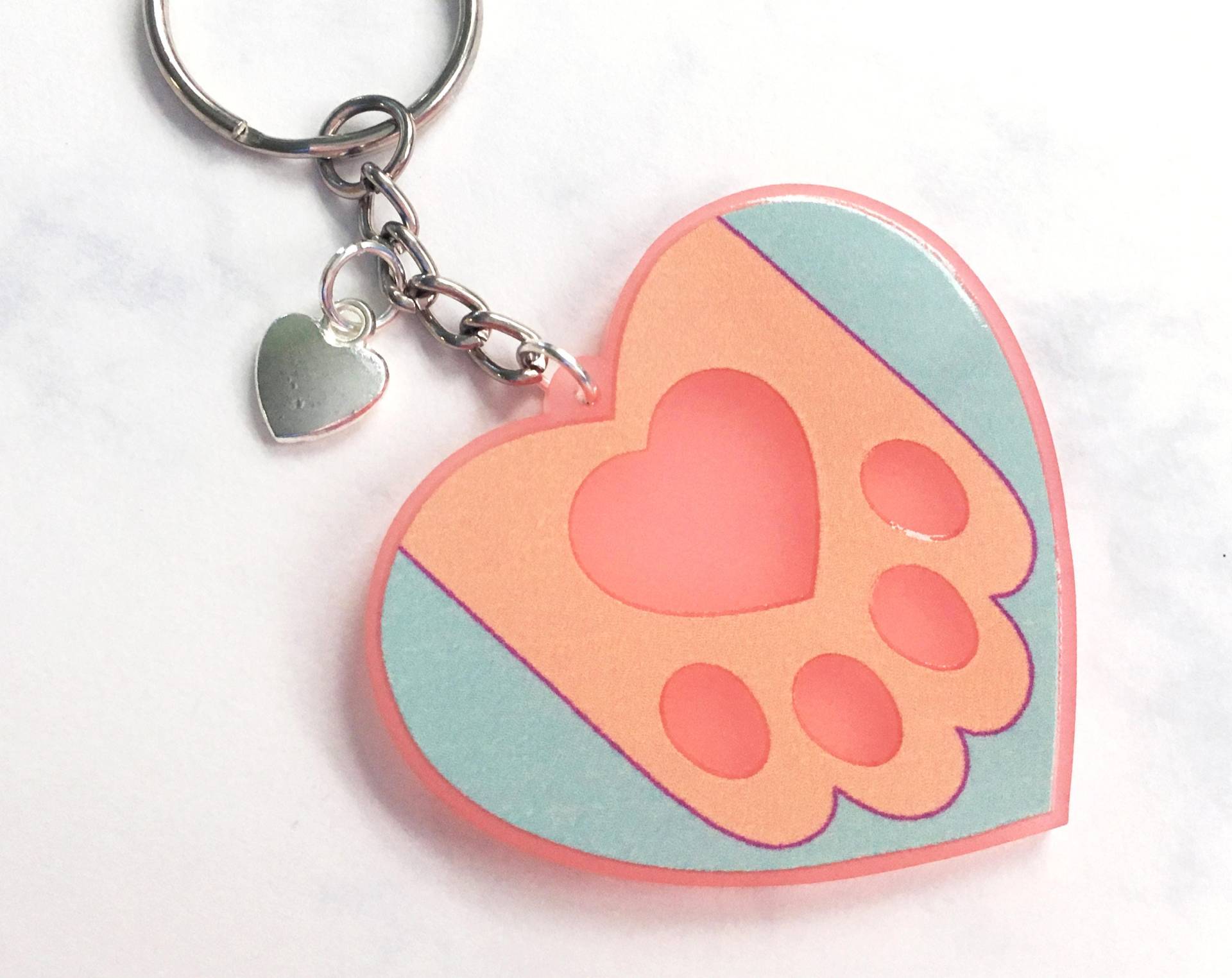Toebean Liebe Rosa Frosted Acryl Schlüsselanhänger - Orange Version Toebean Liebe Rosa Frosted Acryl Schlüsselanhänger - Orange Version von Kecky