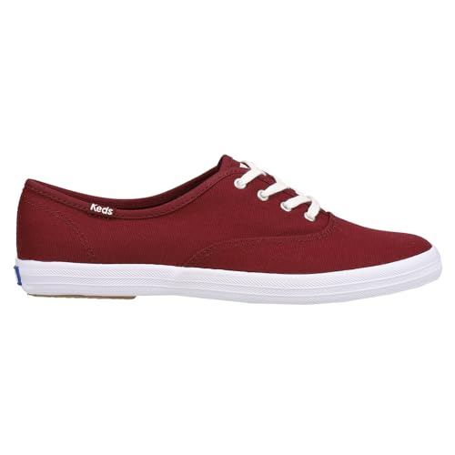 Keds Damen Champion Canvas Lace Up Sneaker, Burgunder, 37 EU von Keds
