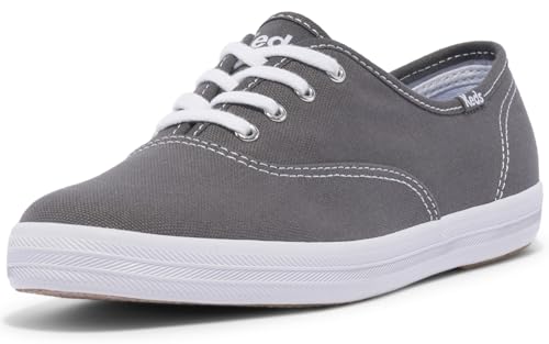 Keds Damen Champion Canvas Schnürschuh Sneaker, Dunkelgraues Segeltuch, 38.5 EU Schmal von Keds