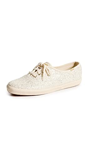 Keds Damen Champion Glitzer-Sneaker mit Schnürung, Cream, 10 von Keds