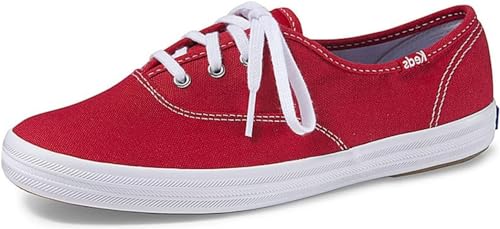 Keds Damen Champion Original Canvas Sneaker, Rotes Leinwand, 38 EU Weit von Keds