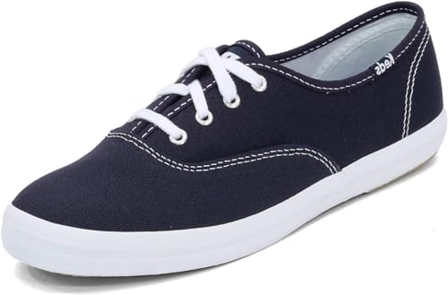 Keds Damen Champion Schnürschuh aus Segeltuch Turnschuh, Marineblaue Leinwand, 38 EU X-Weit von Keds